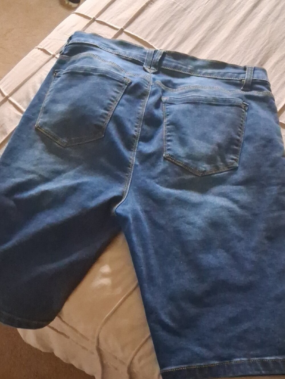 Women's Dark Blue Denim Jean Shorts - Classic Casual Style